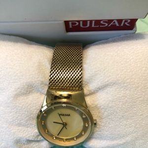 Pulsar ladies watch with jeweled face